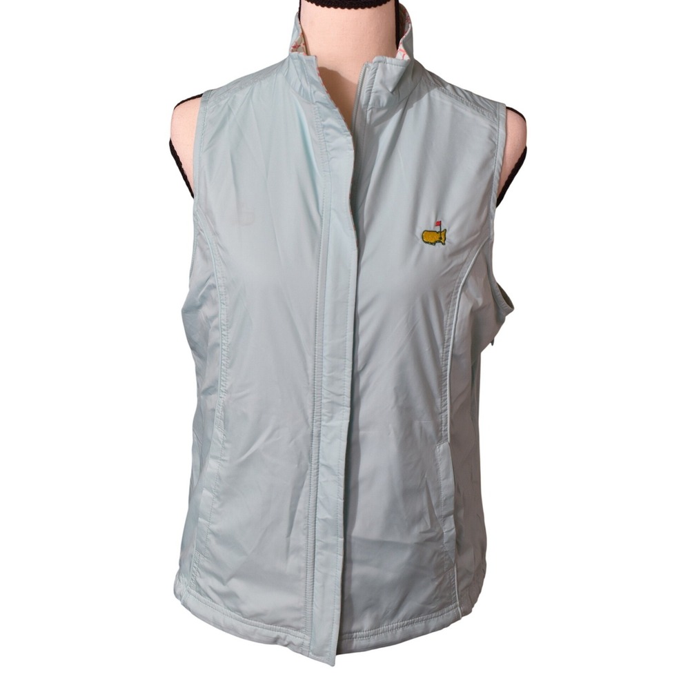 Magnolia Lane Tech Masters Augusta National Reversible Golf Vest Blue Pink Small